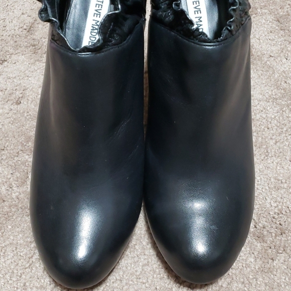 Steve madden leather heels black elastic ankle - Picture 4 of 8